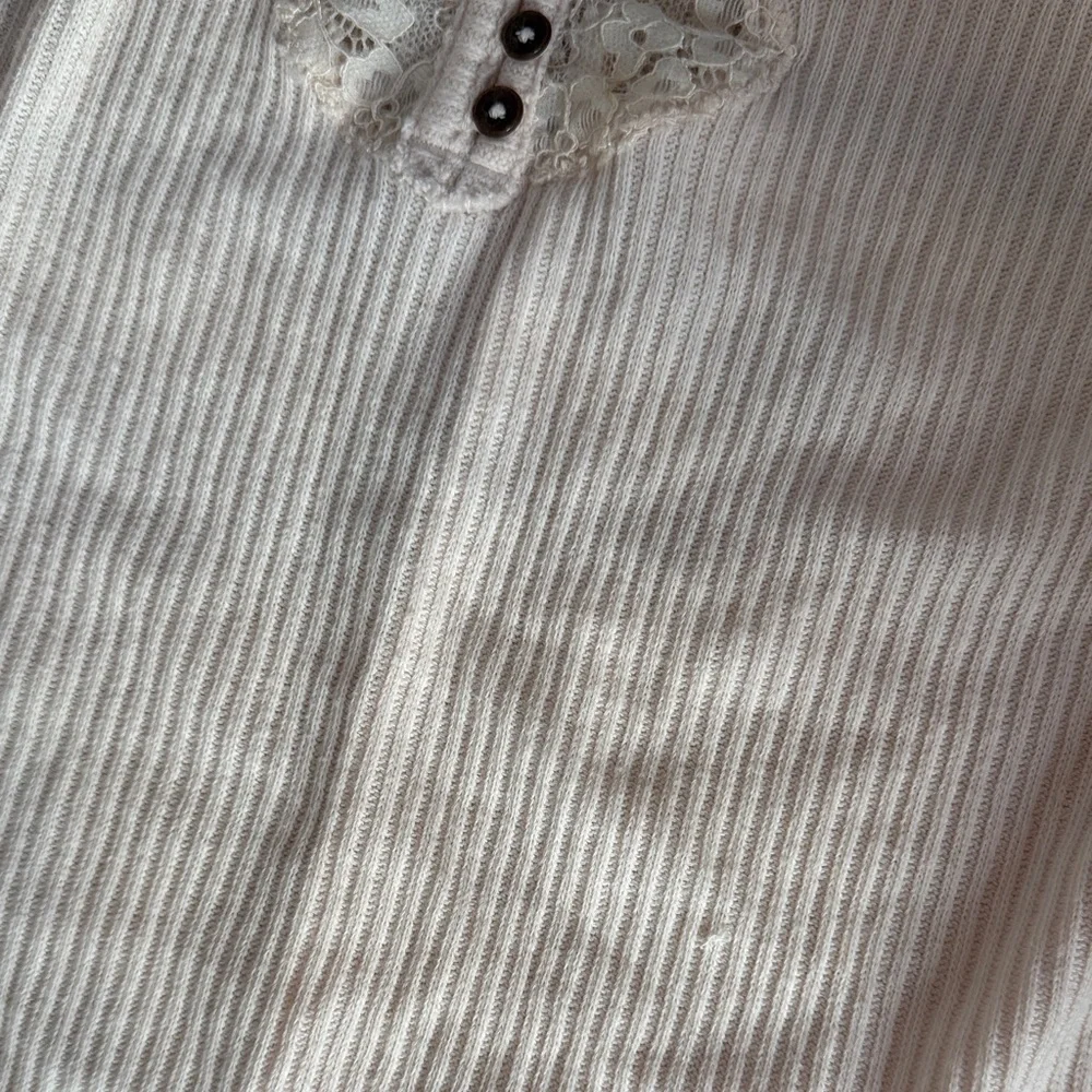 Free People Cream Lace-Accent Blouse